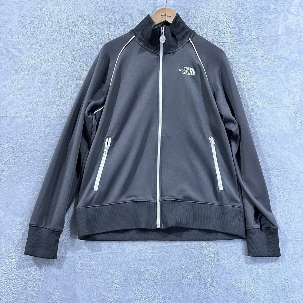 The North Face Track Jacket Mens Large Grey‎ Full Zip Athletic